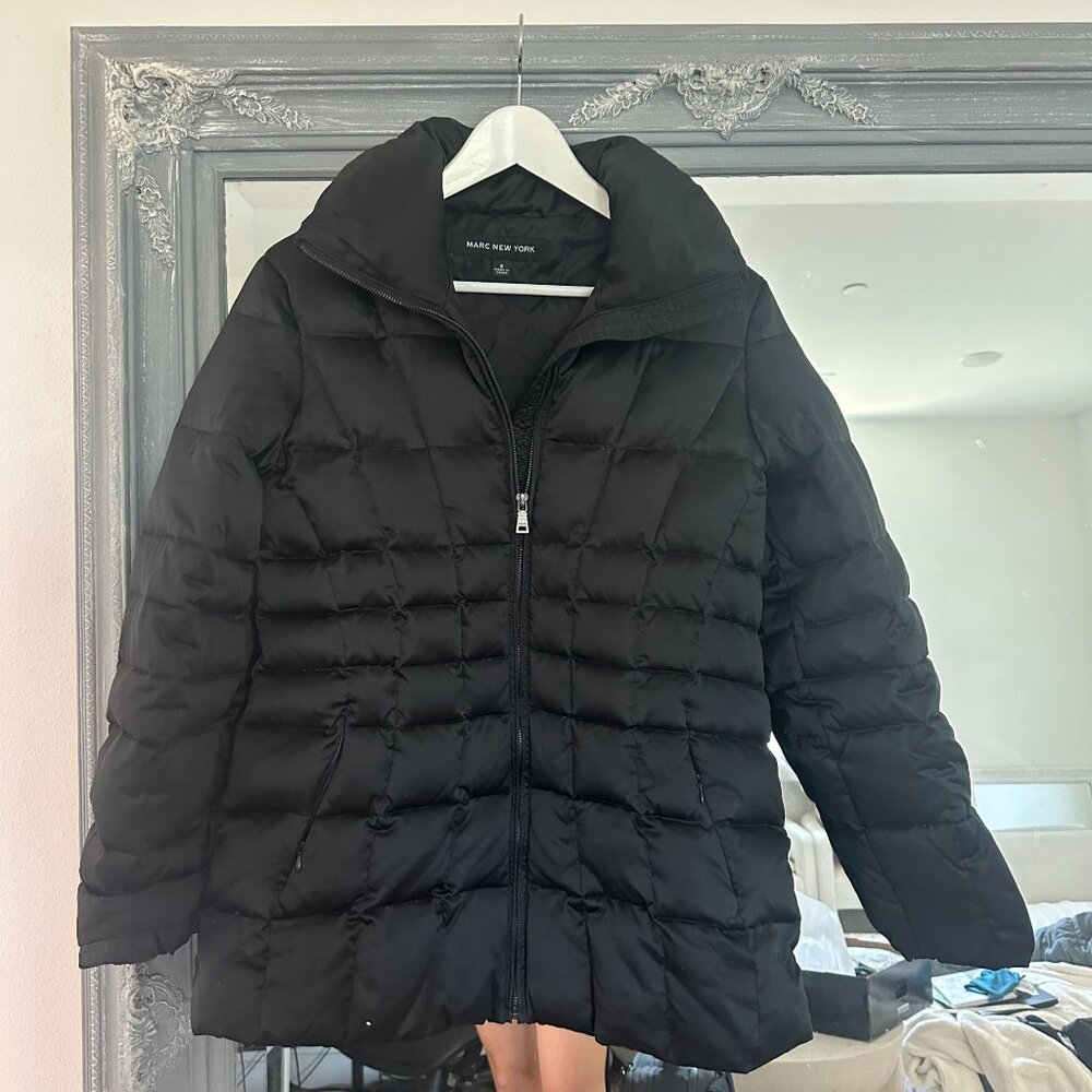 Marc‎ New York Down Filled Black Full Zip Puffer Jacket Size S